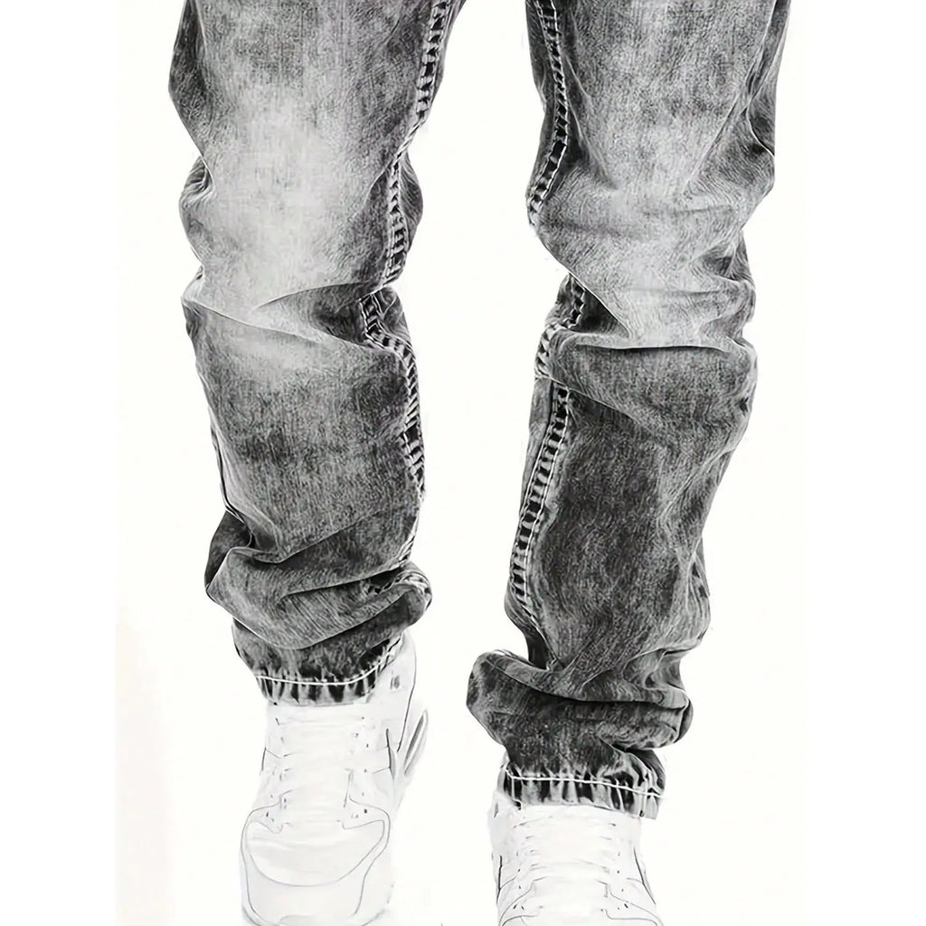Men's Fashion Creative Stretch Denim Jeans,Minimalist Style Suitable For Summer, Emo Style